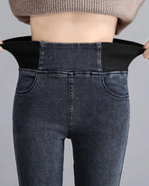 Slimmade Pennbyxor med Elastisk Midja