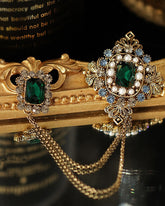 Brittisk Barock stil Smaragdbrosch