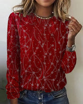 Modetryckt långärmad topp