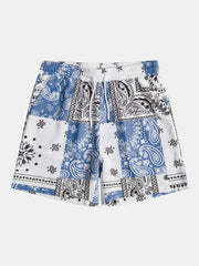 Paisley Print Button Up Skjorta & Shorts