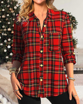 Julskjorta med rutigt tryck