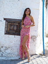 Klänning med blommigt tryck