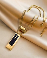 Dubbelt långt halsband i titanstål