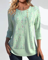 Topp med rund nacke och tryck