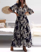 Klänning med elegans och blommor