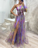 Elegant festklänning utan axelband