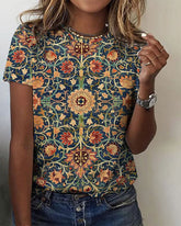 T-shirt med rund hals i retrotryck