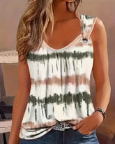 Avslappnad ärmlös topp för kvinnor