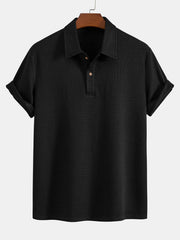 Knit Checkerboard Jacquard Polo Shirt