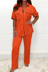 Stella™ - Plisserad Uppsättning: Skjorta och Byxor