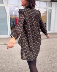 Polka Dot långärmad klänning