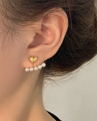 Heart Pearl örhängen Integrerade öronklämmor