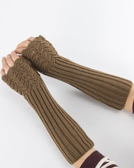 Halvfinger handskar med stickad