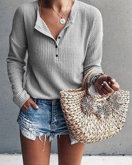 Enfärgad långärmad blus