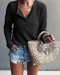 Enfärgad långärmad blus