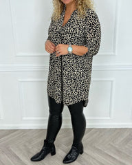 Elegant Blus med leopardtryck
