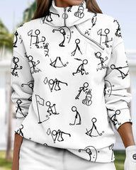 Sweatshirt med enkel yrckningstryck och dragkedja