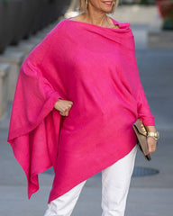 Fuchsia dragsnöre-poncho