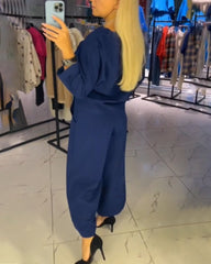 Enfärgad Jumpsuit med fickor