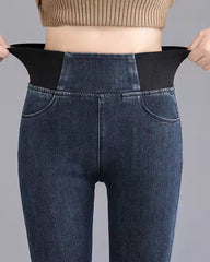 Slimmade Pennbyxor med Elastisk Midja