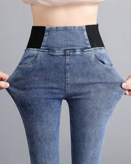 Slimmade Pennbyxor med Elastisk Midja