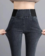 Slimmade Pennbyxor med Elastisk Midja