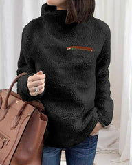 Enkel och varm topp med dragkedja