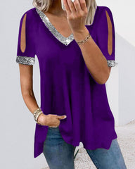 Solid t-shirt med paljetter