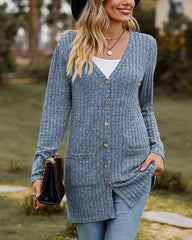 Freya - 2024 Stickad kimono-kofta med V-ringning