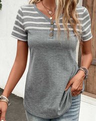 Kortärmad T-shirt med randigt tryck