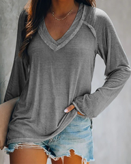 Enfärgad V-ringad topp