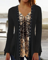 Långärmad topp med tryck