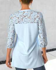 Blus med instickssöm och delad hals