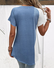 Patchwork t-shirt med blommönster