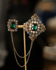 Brittisk Barock stil Smaragdbrosch