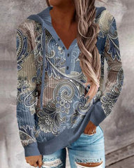 Huvtröja med paisleytryck