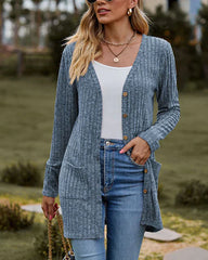 Freya - 2024 Stickad kimono-kofta med V-ringning