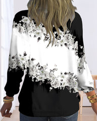 Blommönstertryckt topp med hög hals