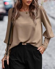 Enfärgad blus med lykthylsa