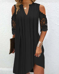 Elegant festklänning med spetsärmar