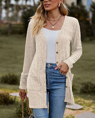 Freya - 2024 Stickad kimono-kofta med V-ringning