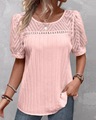 Puffärm T-shirt med rund hals