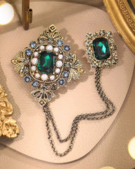 Brittisk Barock stil Smaragdbrosch