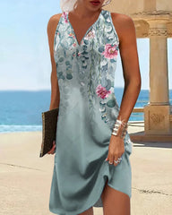 Tryckt v-ringad tankklänning