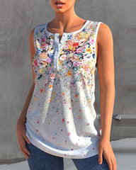 Casual tank topp i blommönster