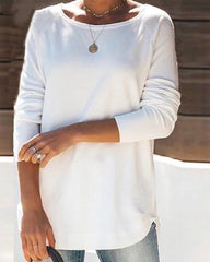 Trädgårdskrage enfärgad casual topp