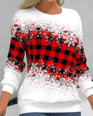 Snöflinga tröja med rutigt tryck