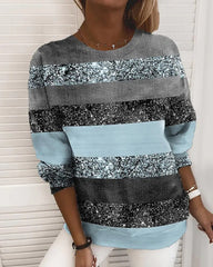 Randig tröja med rund hals