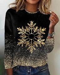Elegant Blommig t-shirt med rund hals