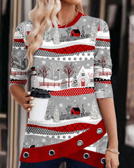 Cross sweatshirt med jultryck